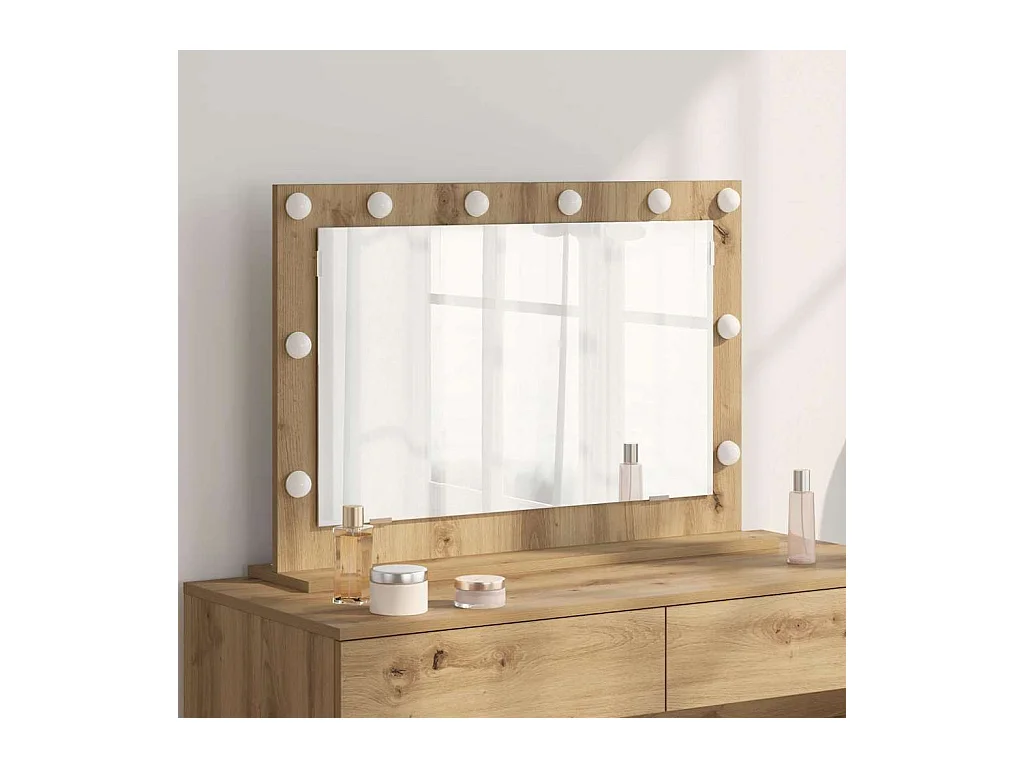 Miroir de vanité avec miroir Chêne artisanal 80 x 55 x 18 cm