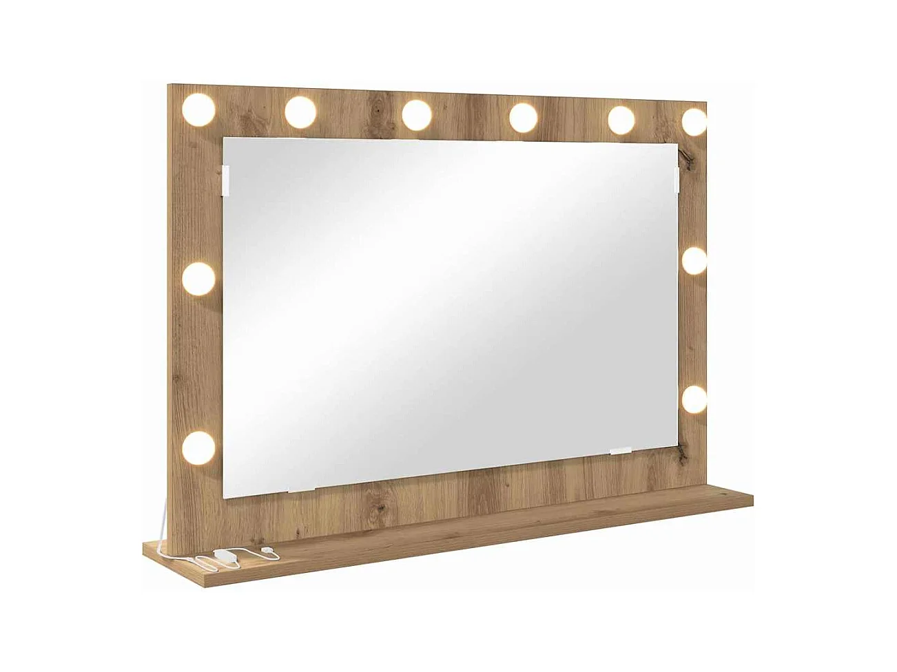 Miroir de vanité avec miroir Chêne artisanal 80 x 55 x 18 cm