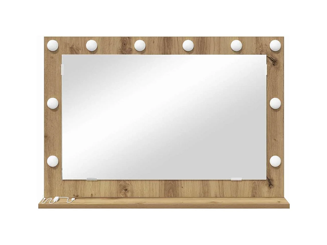 Miroir de vanité avec miroir Chêne artisanal 80 x 55 x 18 cm