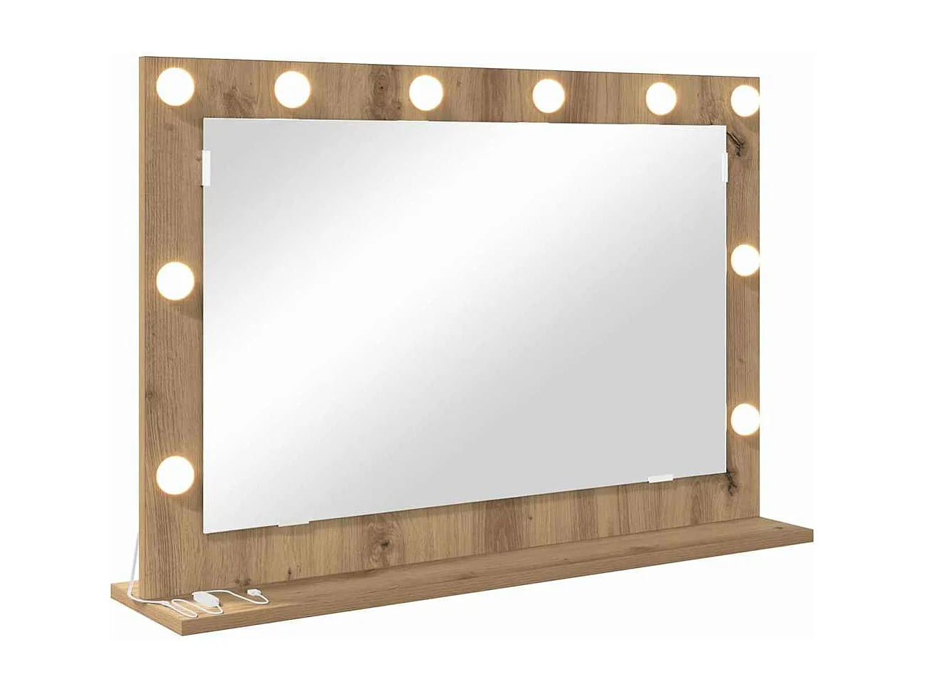 Miroir de vanité avec miroir Chêne artisanal 80 x 55 x 18 cm