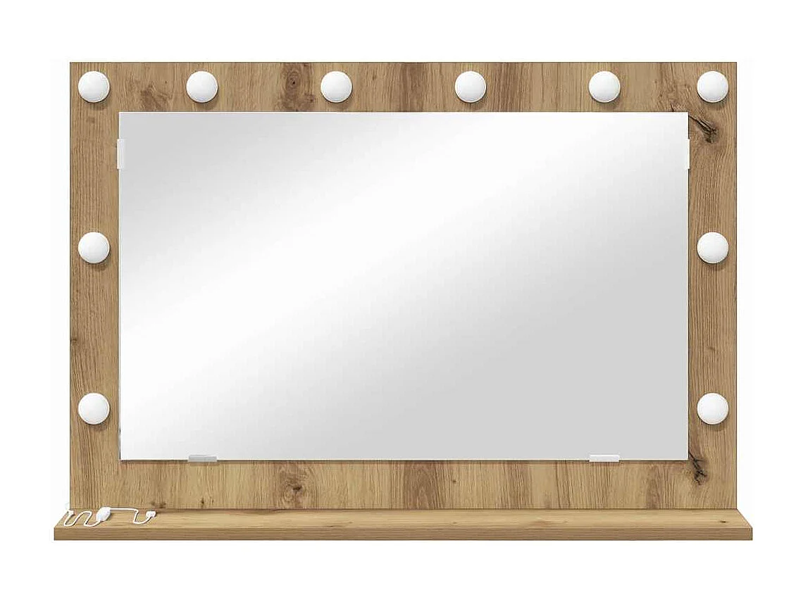 Miroir de vanité avec miroir Chêne artisanal 80 x 55 x 18 cm