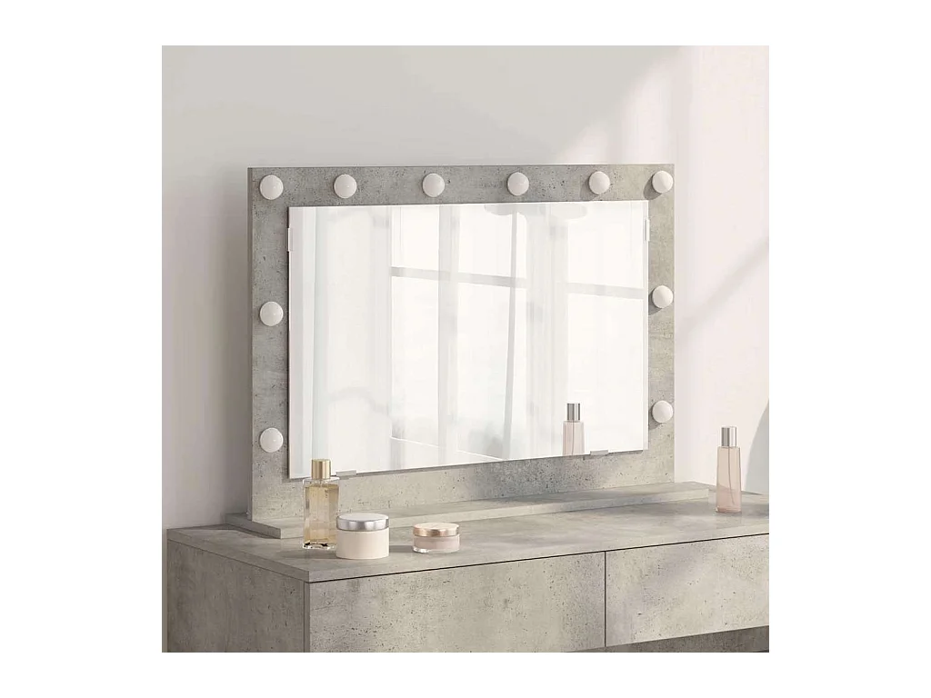 Miroir de vanité avec miroir Gris béton 80 x 55 x 18 cm
