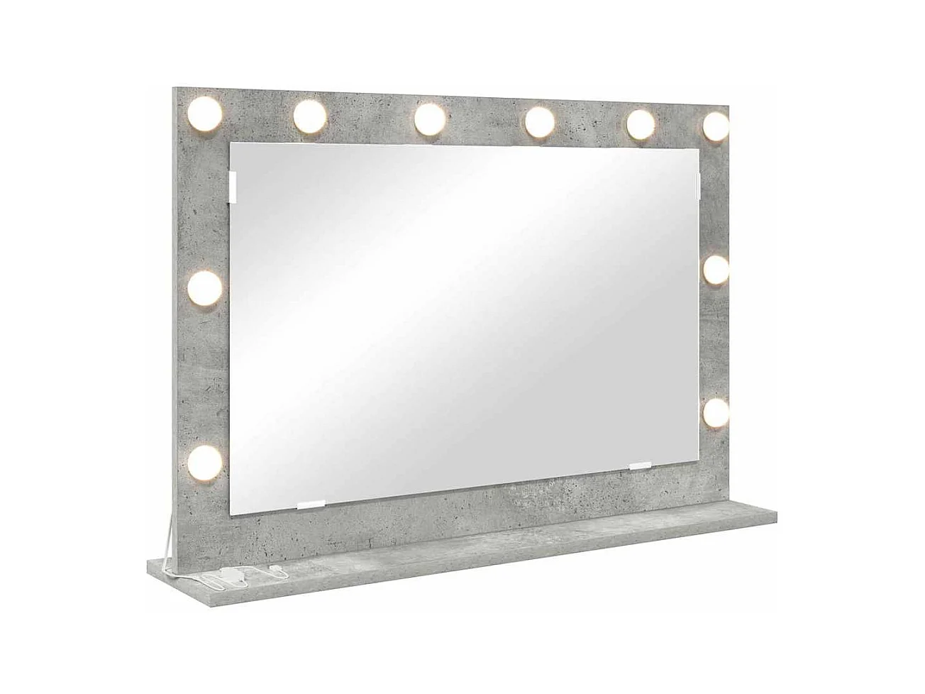 Miroir de vanité avec miroir Gris béton 80 x 55 x 18 cm