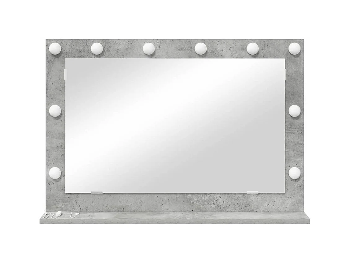 Miroir de vanité avec miroir Gris béton 80 x 55 x 18 cm