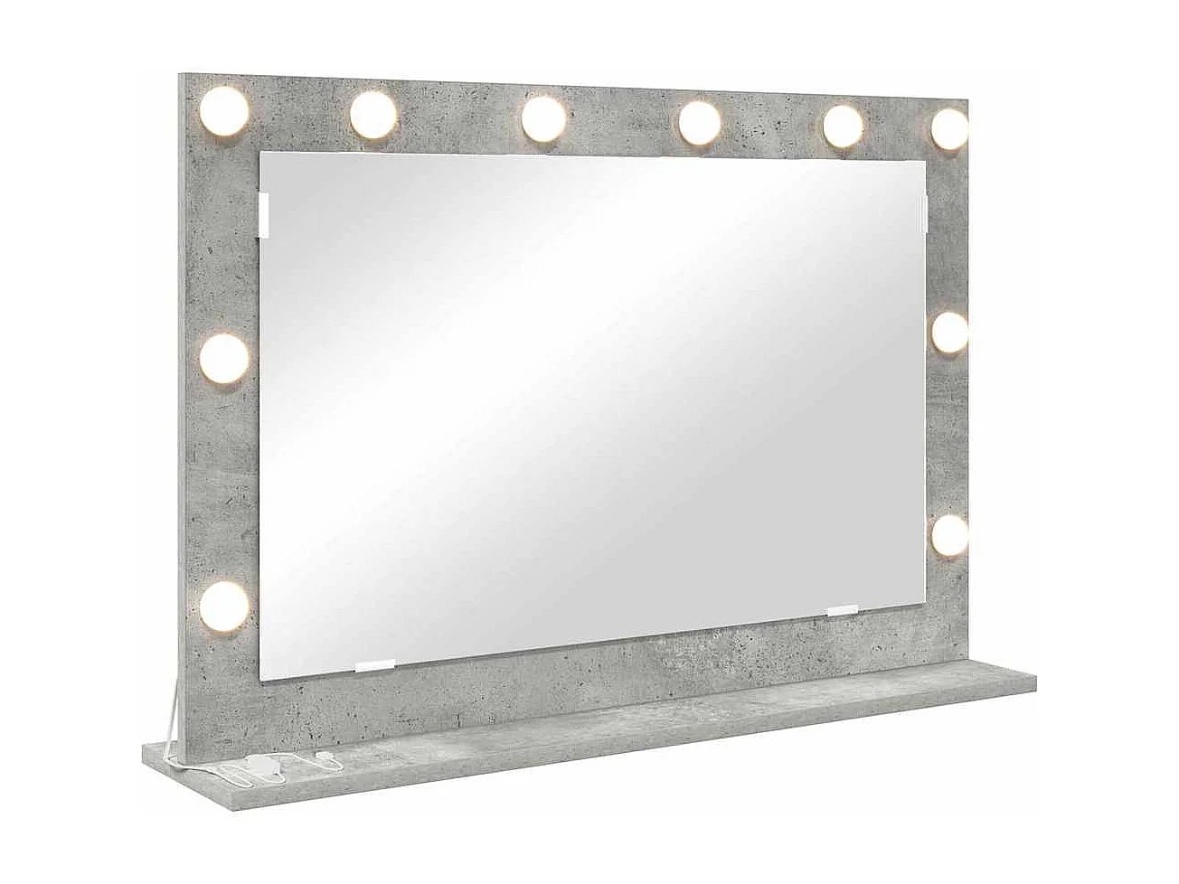 Miroir de vanité avec miroir Gris béton 80 x 55 x 18 cm