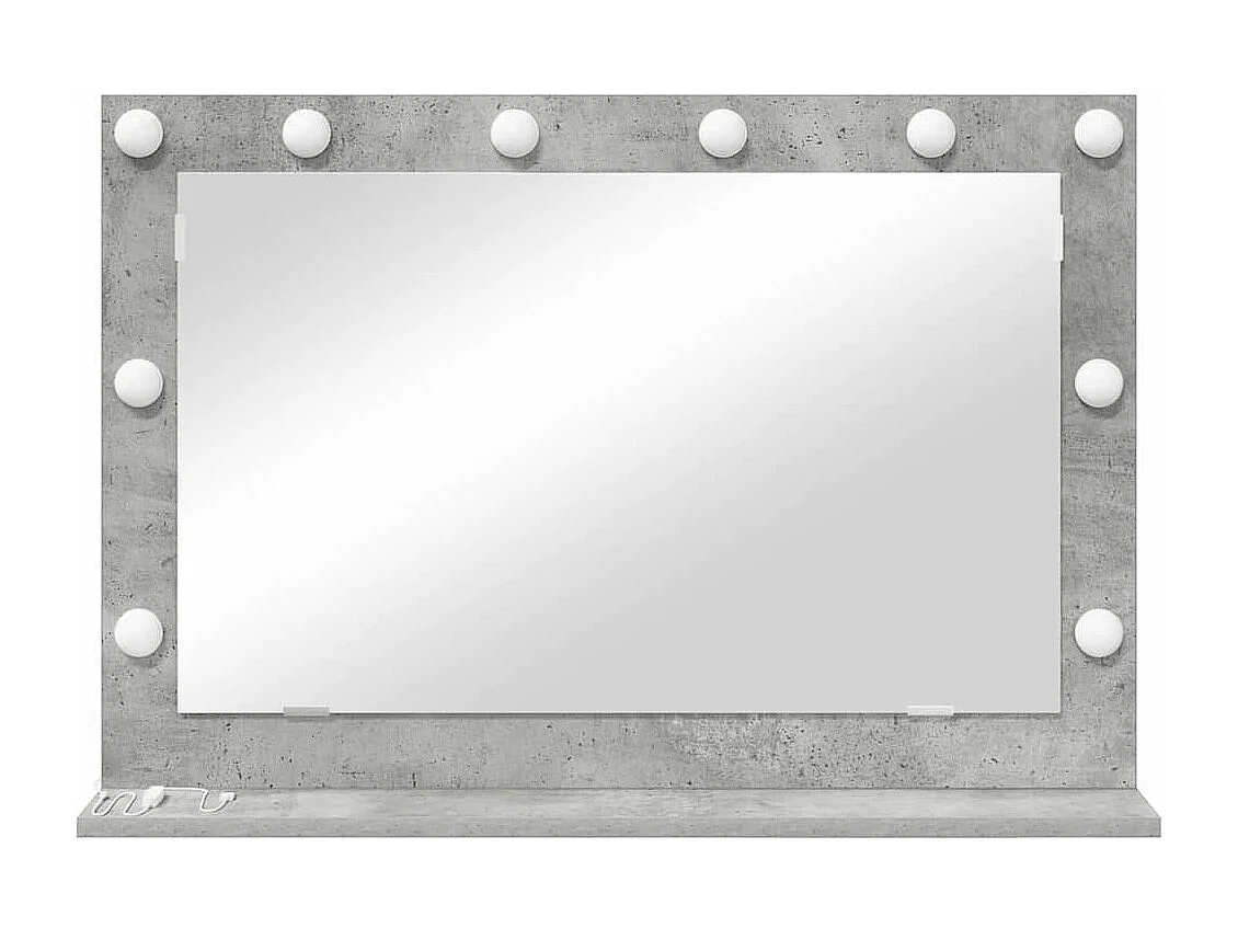 Miroir de vanité avec miroir Gris béton 80 x 55 x 18 cm