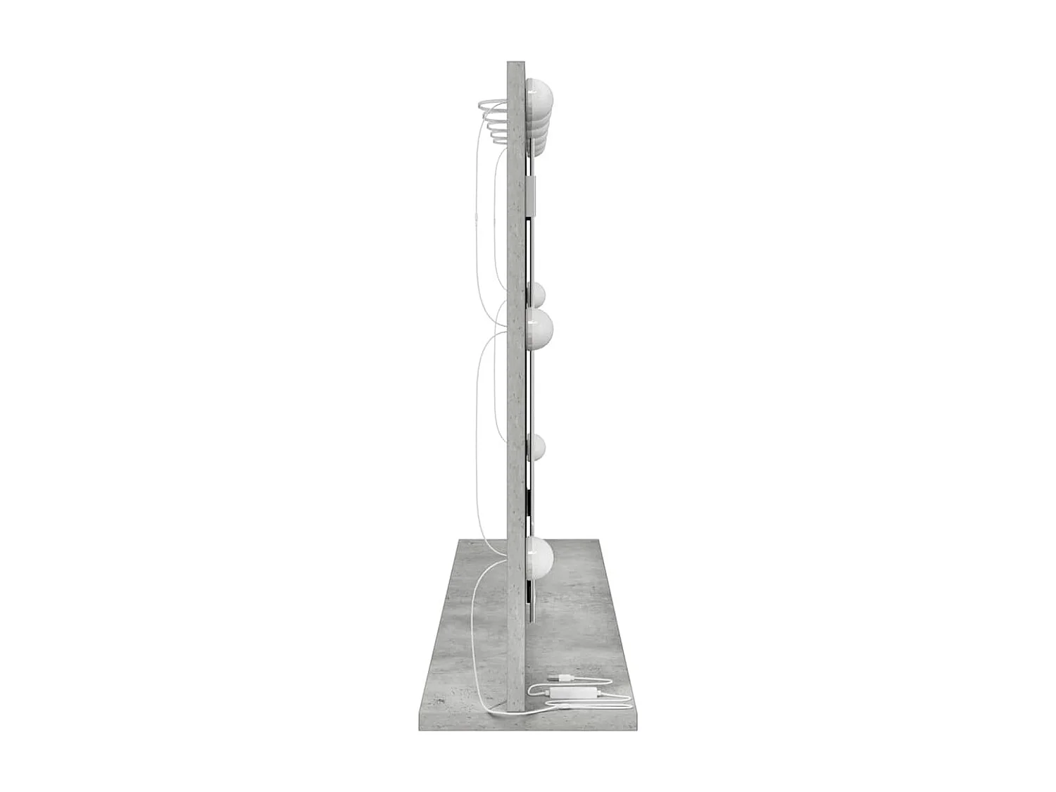 Miroir de vanité avec miroir Gris béton 80 x 55 x 18 cm