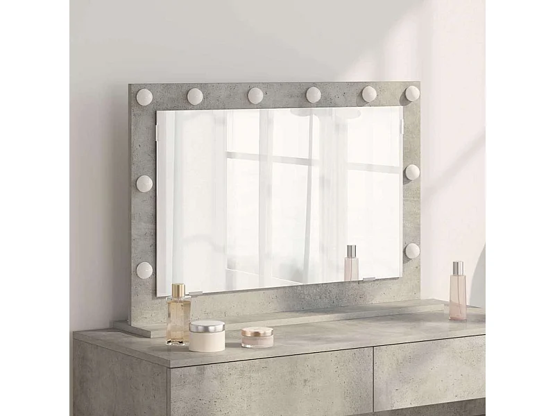 Miroir de vanité avec miroir Gris béton 80 x 55 x 18 cm