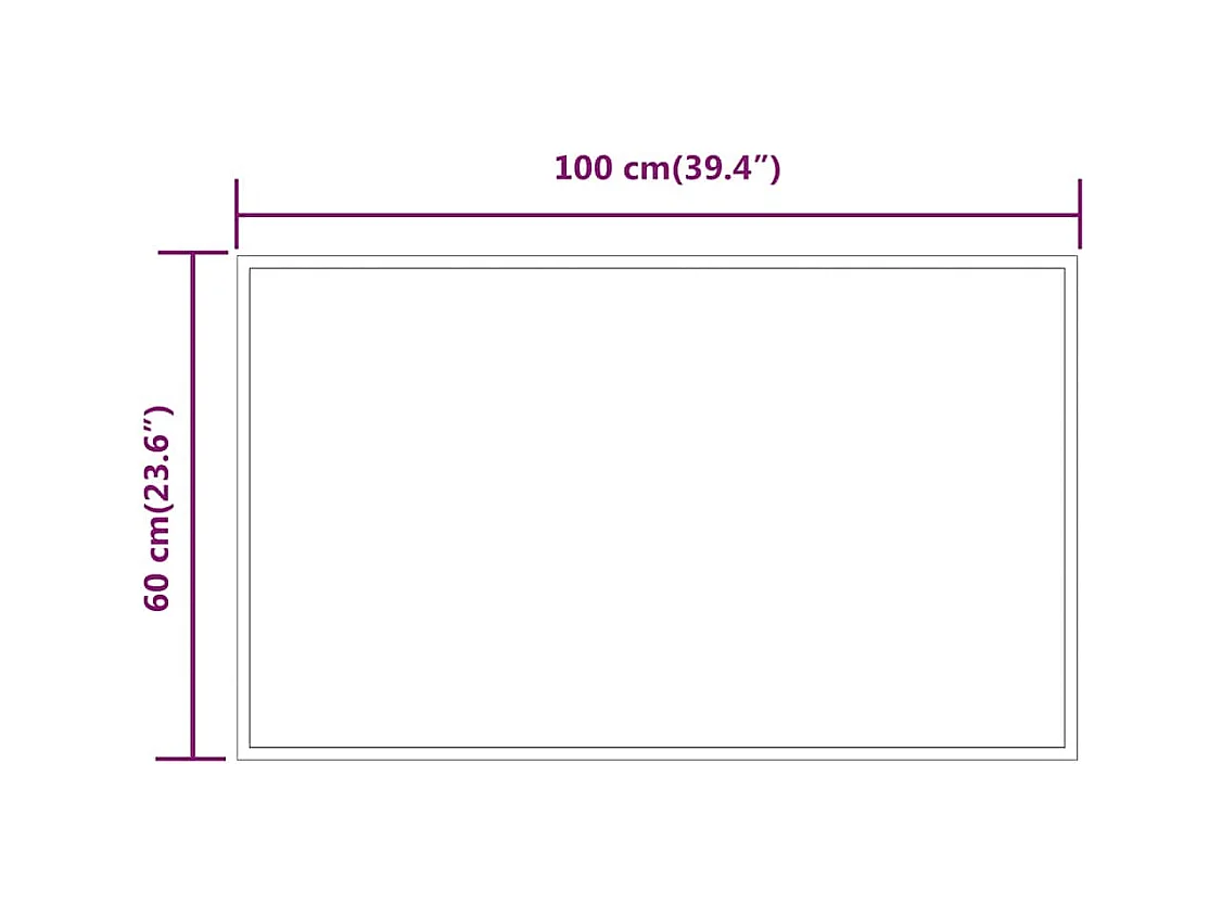 Miroir de salle de bain à LED 100x60 cm