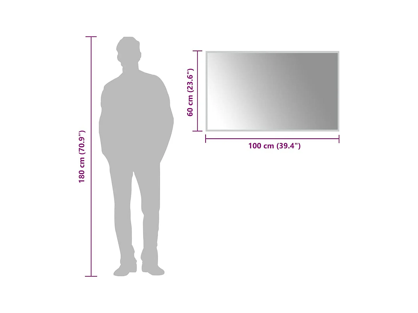 Miroir de salle de bain à LED 100x60 cm