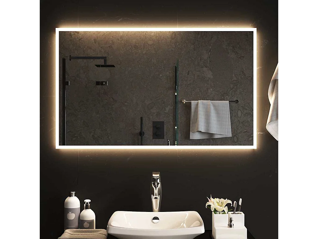 Miroir de salle de bain à LED 100x60 cm