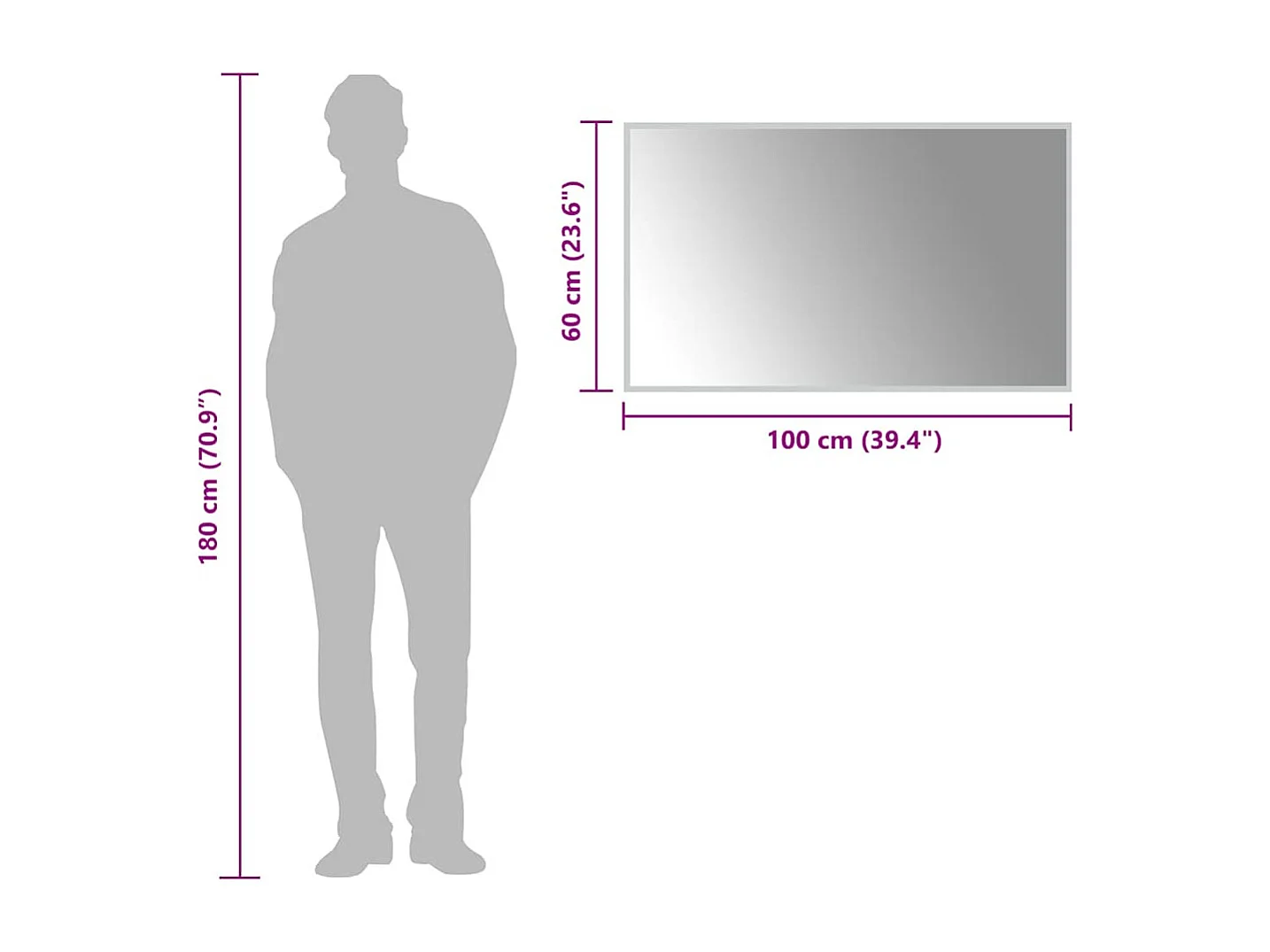 Miroir de salle de bain à LED 100x60 cm