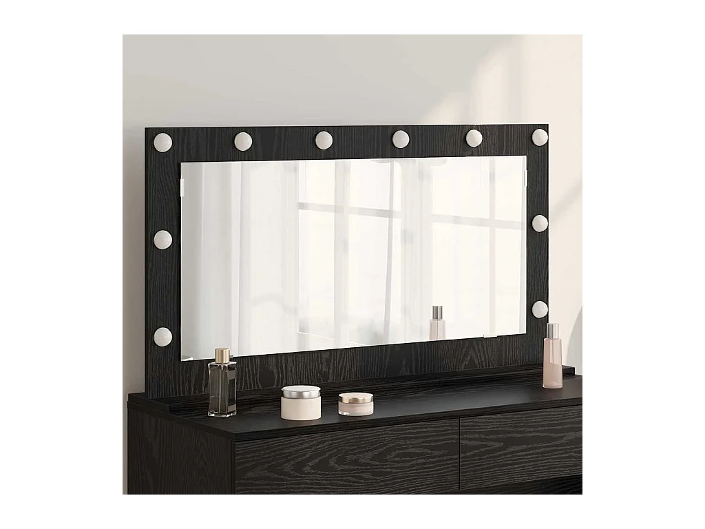 Miroir de vanité avec miroir Chêne noir 100 x 55 x 18 cm