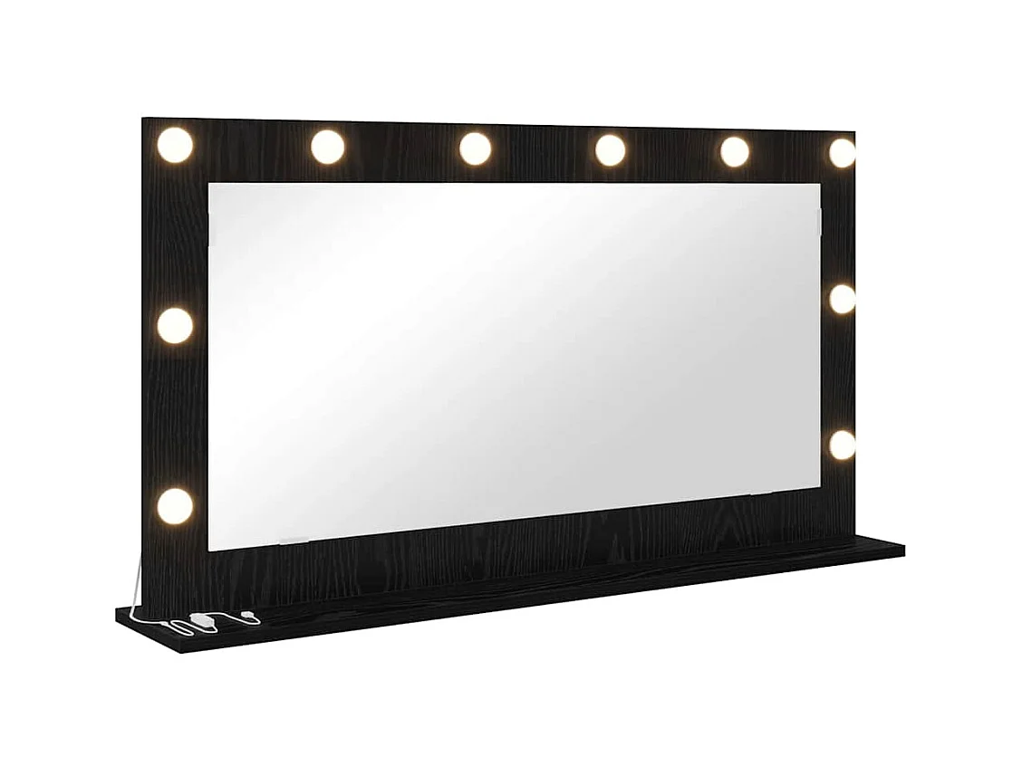 Miroir de vanité avec miroir Chêne noir 100 x 55 x 18 cm