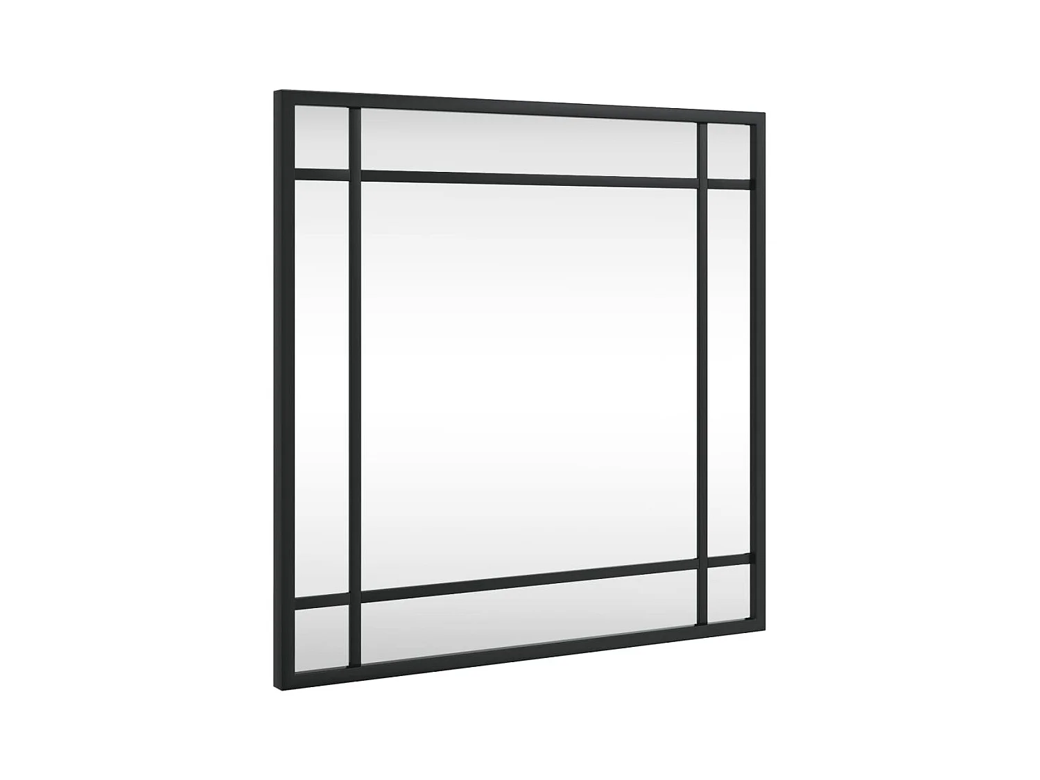 Zwarte wandspiegel 40x40 cm vierkant ijzer