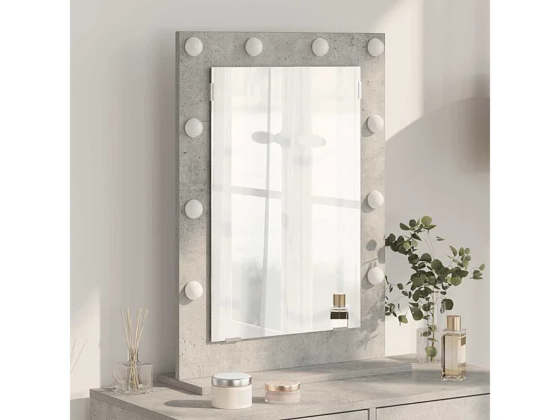 Specchio da toeletta con specchio Grigio cemento 70 x 50 x 18 cm