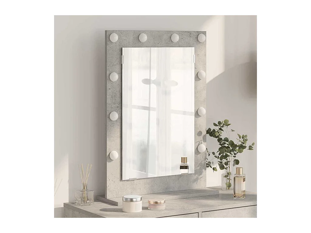 Miroir de vanité avec miroir Gris béton 70 x 50 x 18 cm