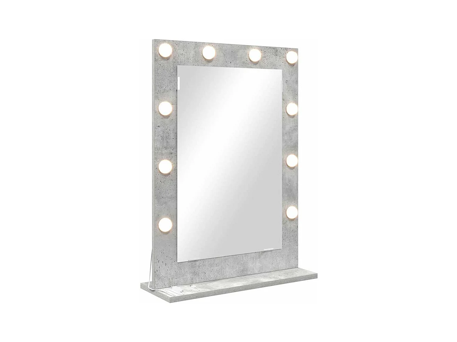 Miroir de vanité avec miroir Gris béton 70 x 50 x 18 cm