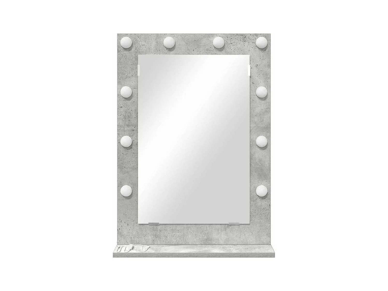 Miroir de vanité avec miroir Gris béton 70 x 50 x 18 cm