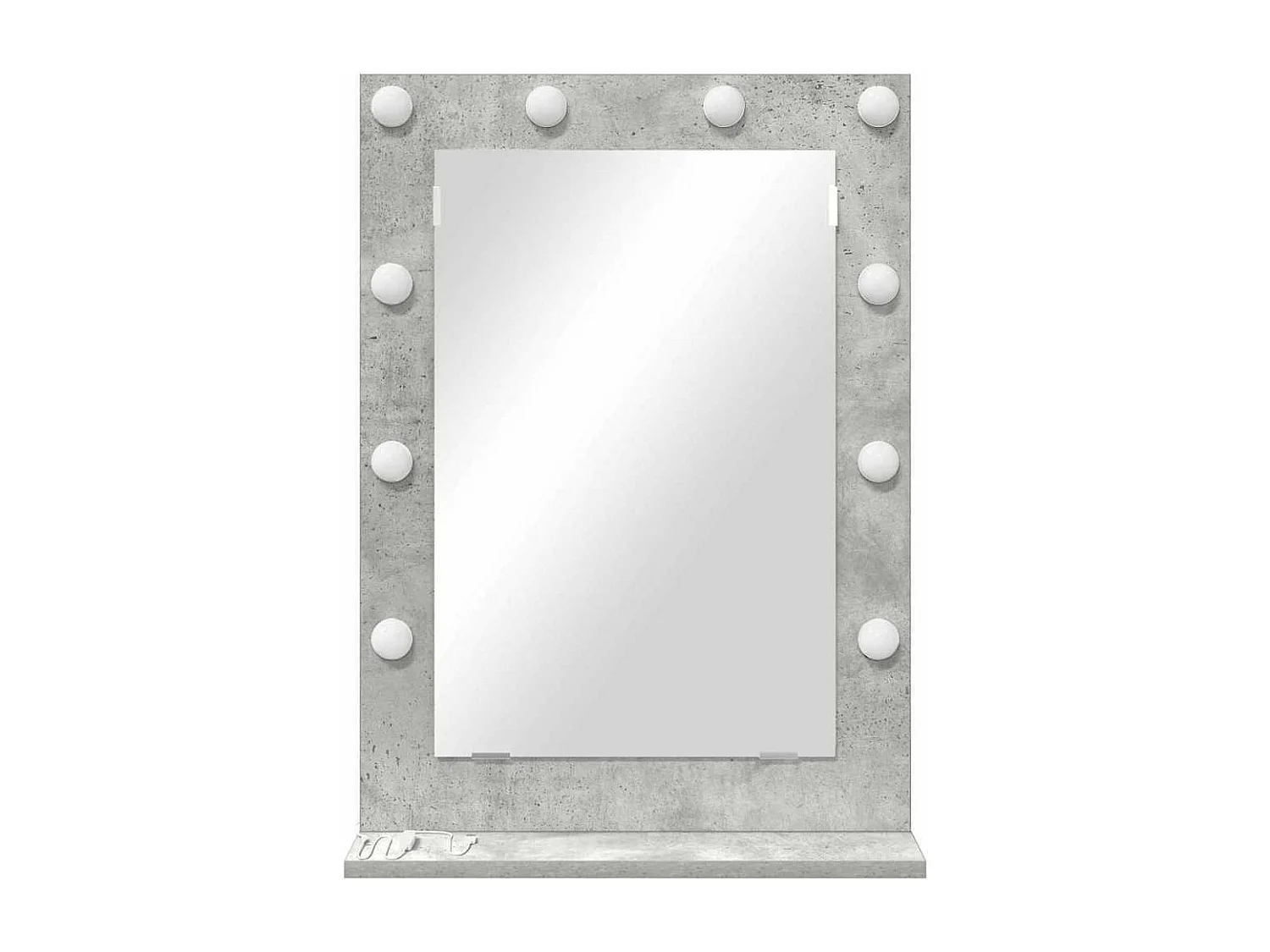 Specchio da toeletta con specchio Grigio cemento 70 x 50 x 18 cm