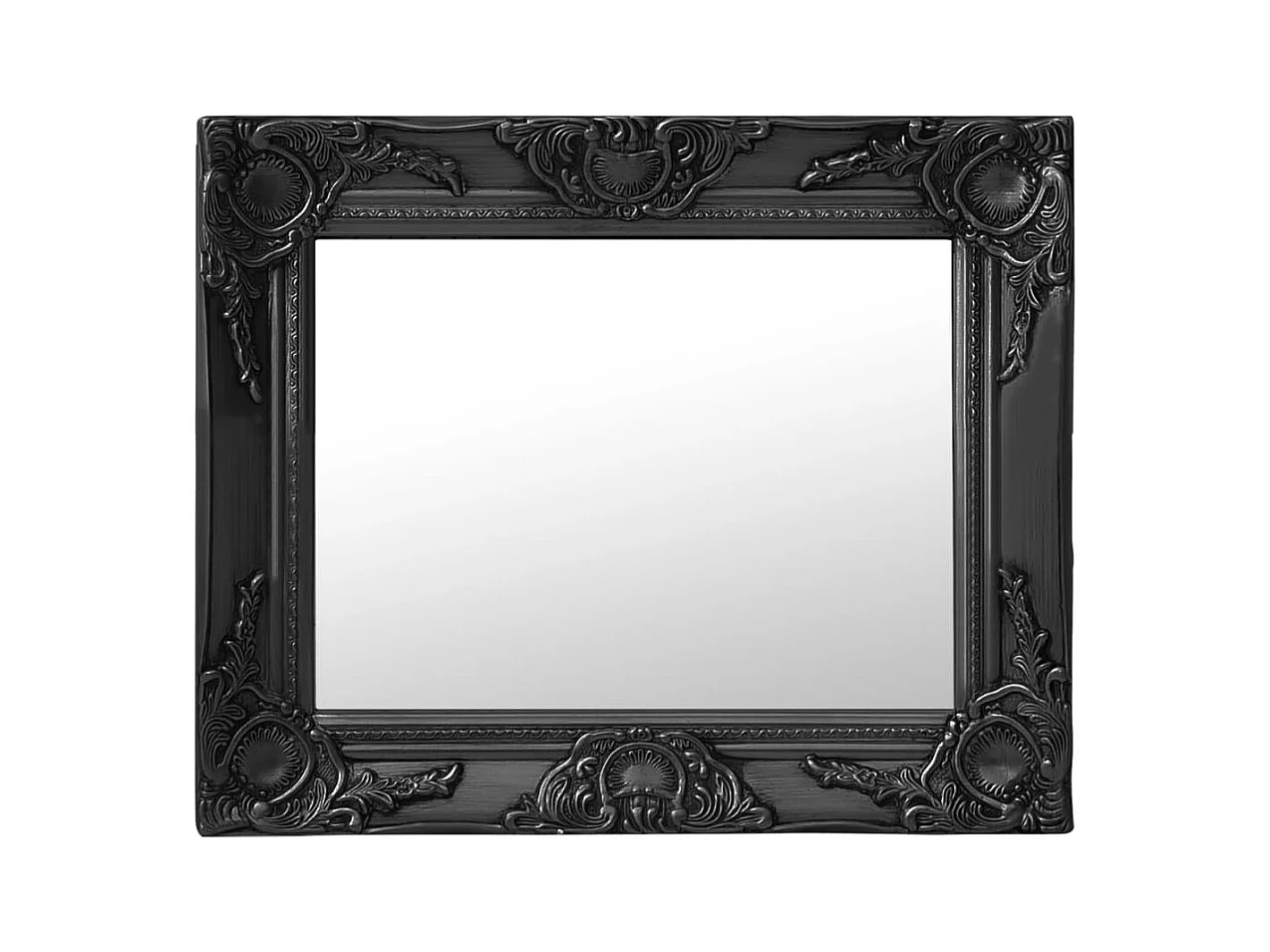 Specchio da parete in stile barocco 50x40 cm nero