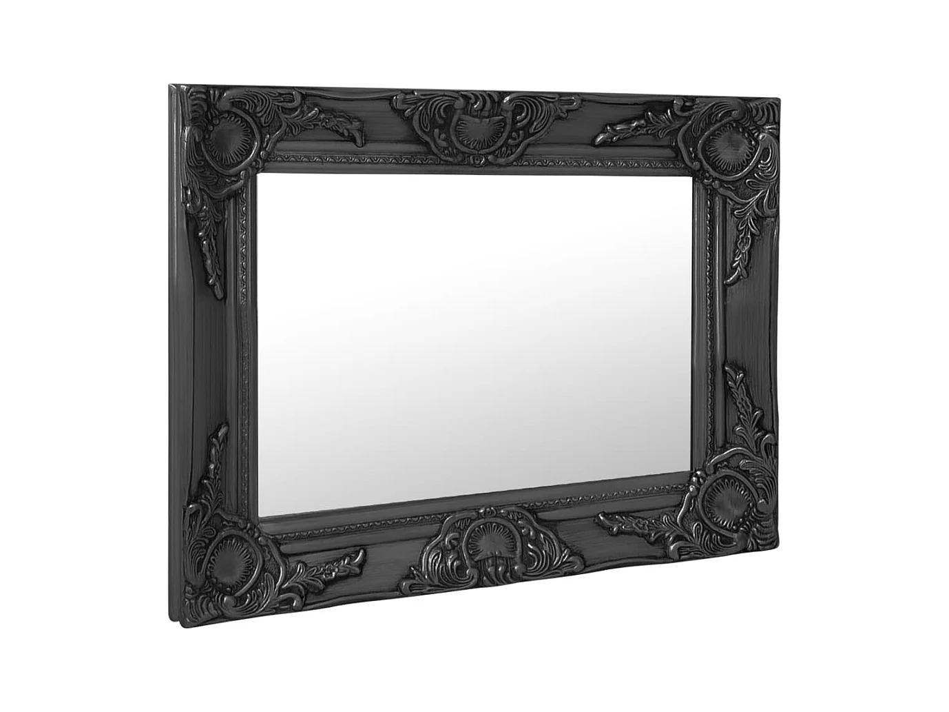 Wandspiegel in barokstijl 50x40 cm zwart