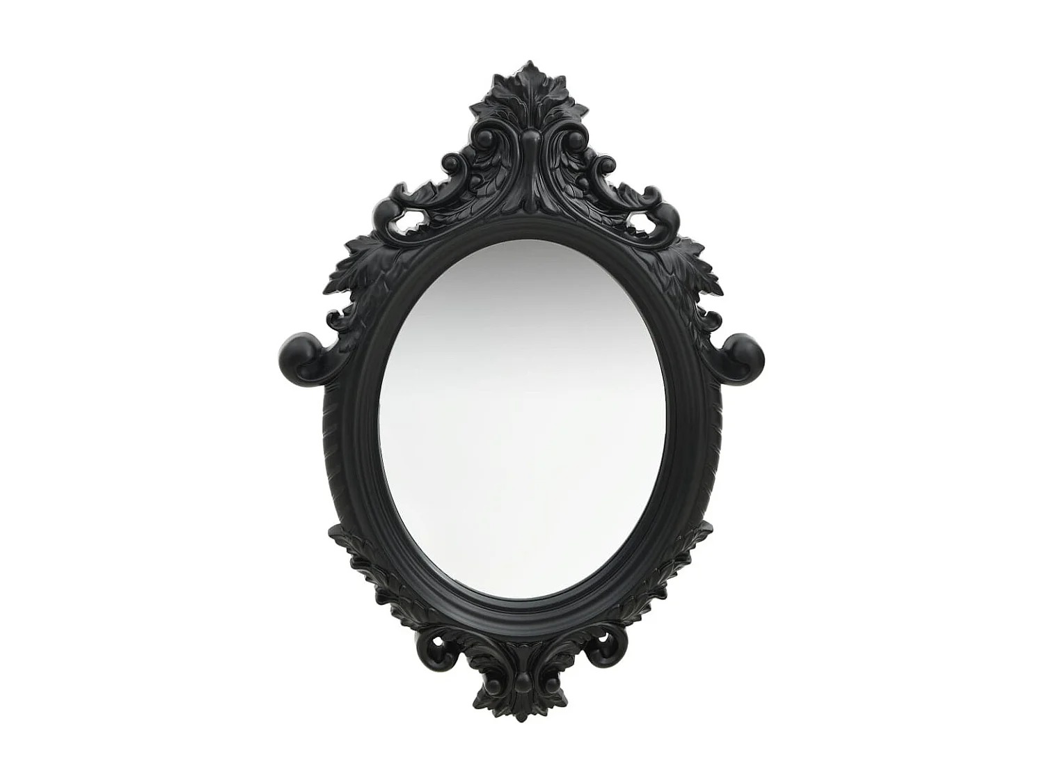 Espejo de pared estilo castillo 56x76 cm Negro