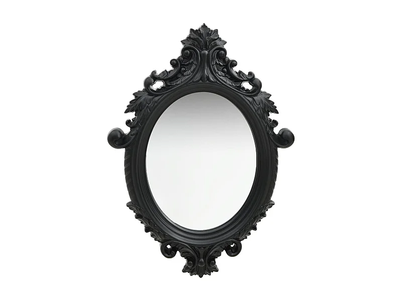 Espejo de pared estilo castillo 56x76 cm Negro
