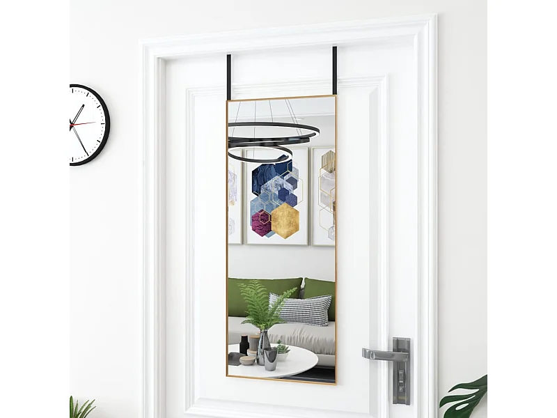 Gouden deurspiegel 40x100 cm Glas en aluminium