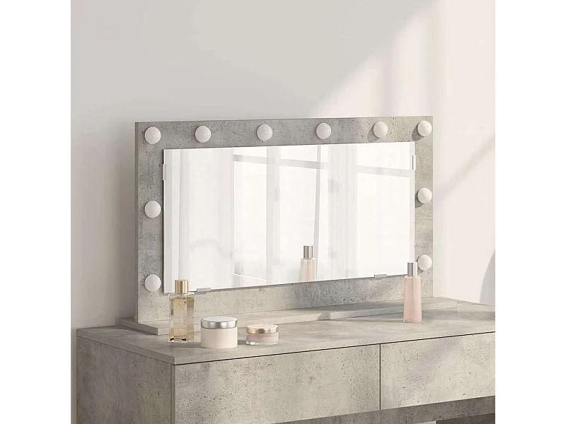Miroir de vanité avec miroir Gris béton 80 x 45 x 18 cm