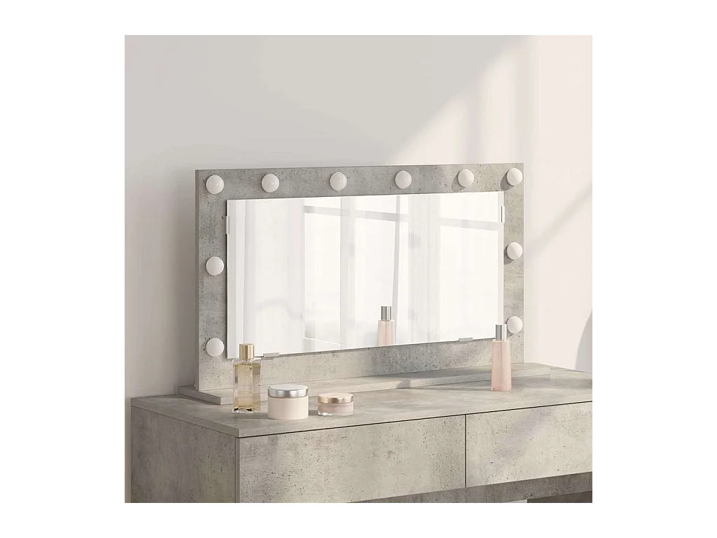 Specchio da toeletta con specchio Grigio cemento 80 x 45 x 18 cm