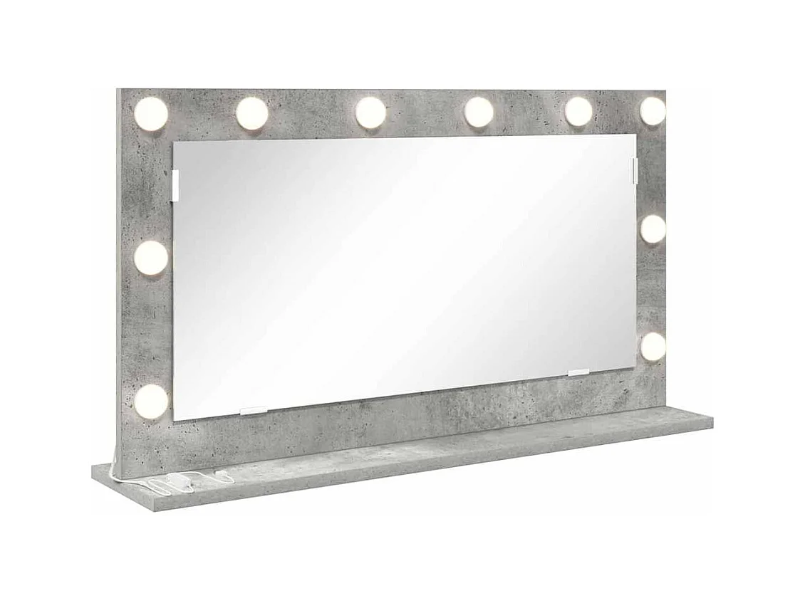 Specchio da toeletta con specchio Grigio cemento 80 x 45 x 18 cm