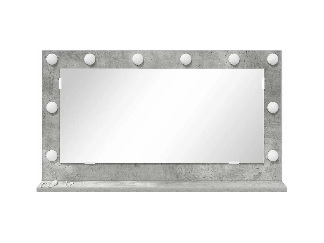 Specchio da toeletta con specchio Grigio cemento 80 x 45 x 18 cm