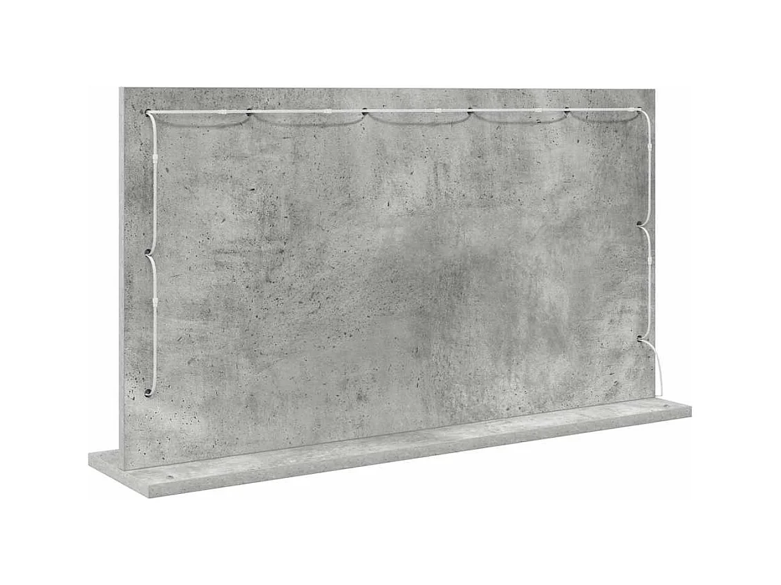 Specchio da toeletta con specchio Grigio cemento 80 x 45 x 18 cm