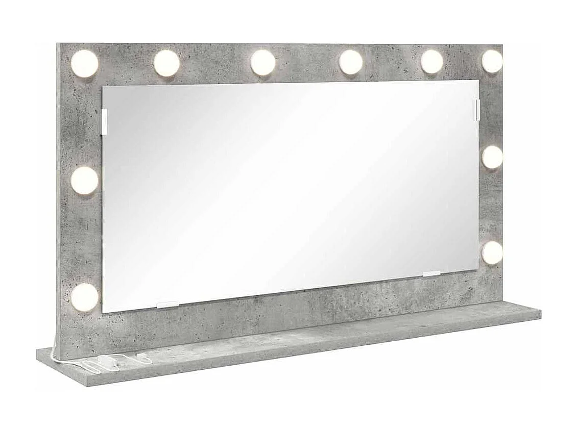 Miroir de vanité avec miroir Gris béton 80 x 45 x 18 cm