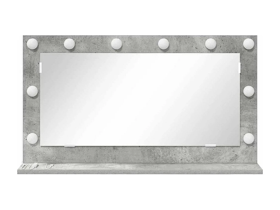 Miroir de vanité avec miroir Gris béton 80 x 45 x 18 cm