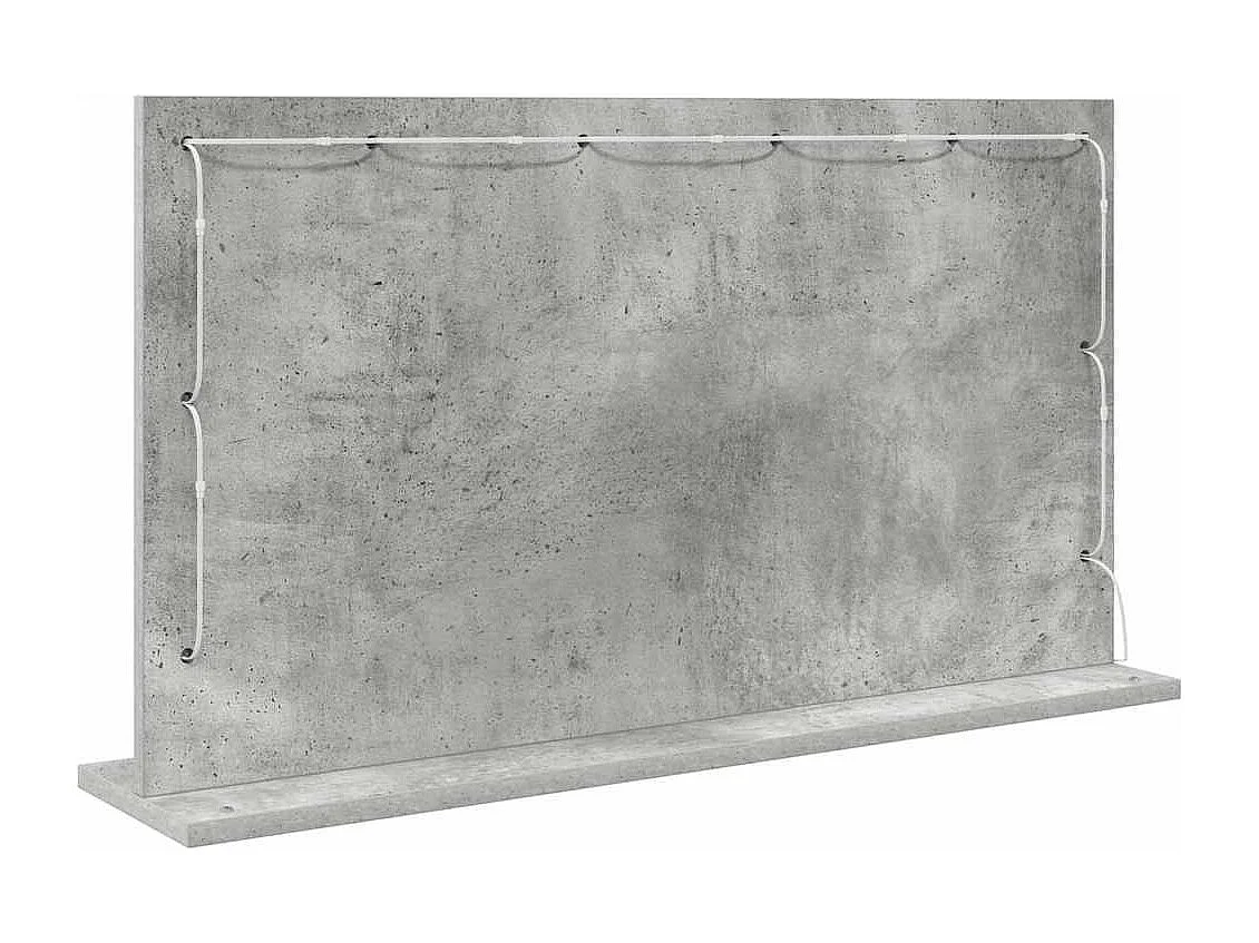 Miroir de vanité avec miroir Gris béton 80 x 45 x 18 cm