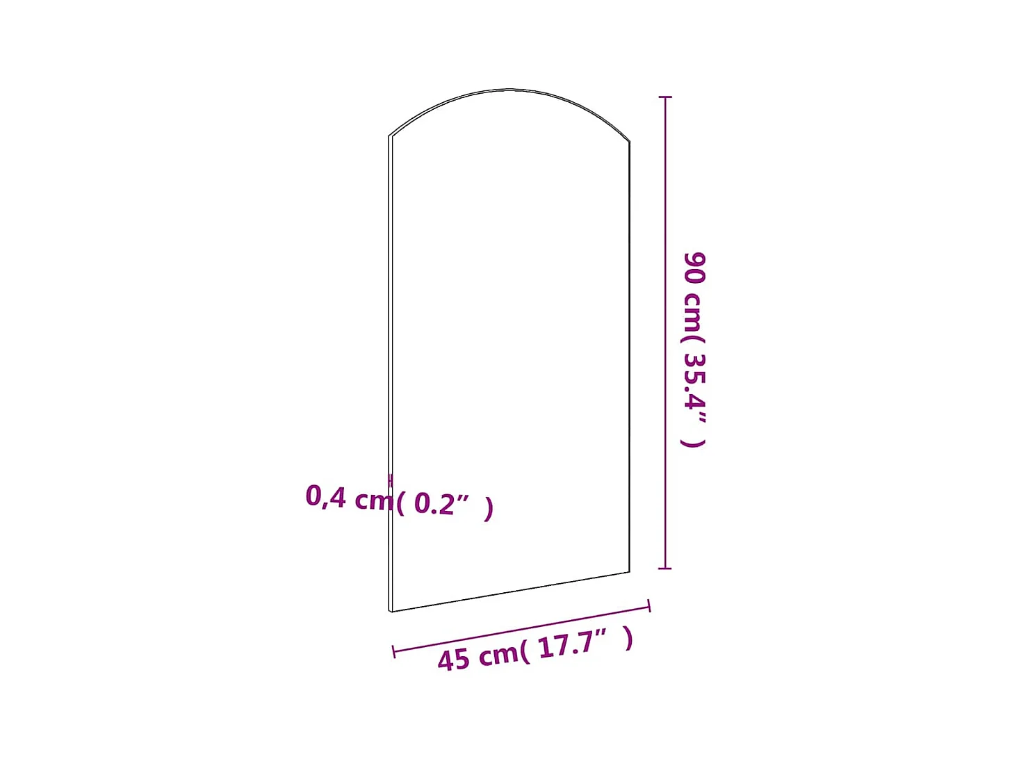 Espejo 90x45 cm Cristal