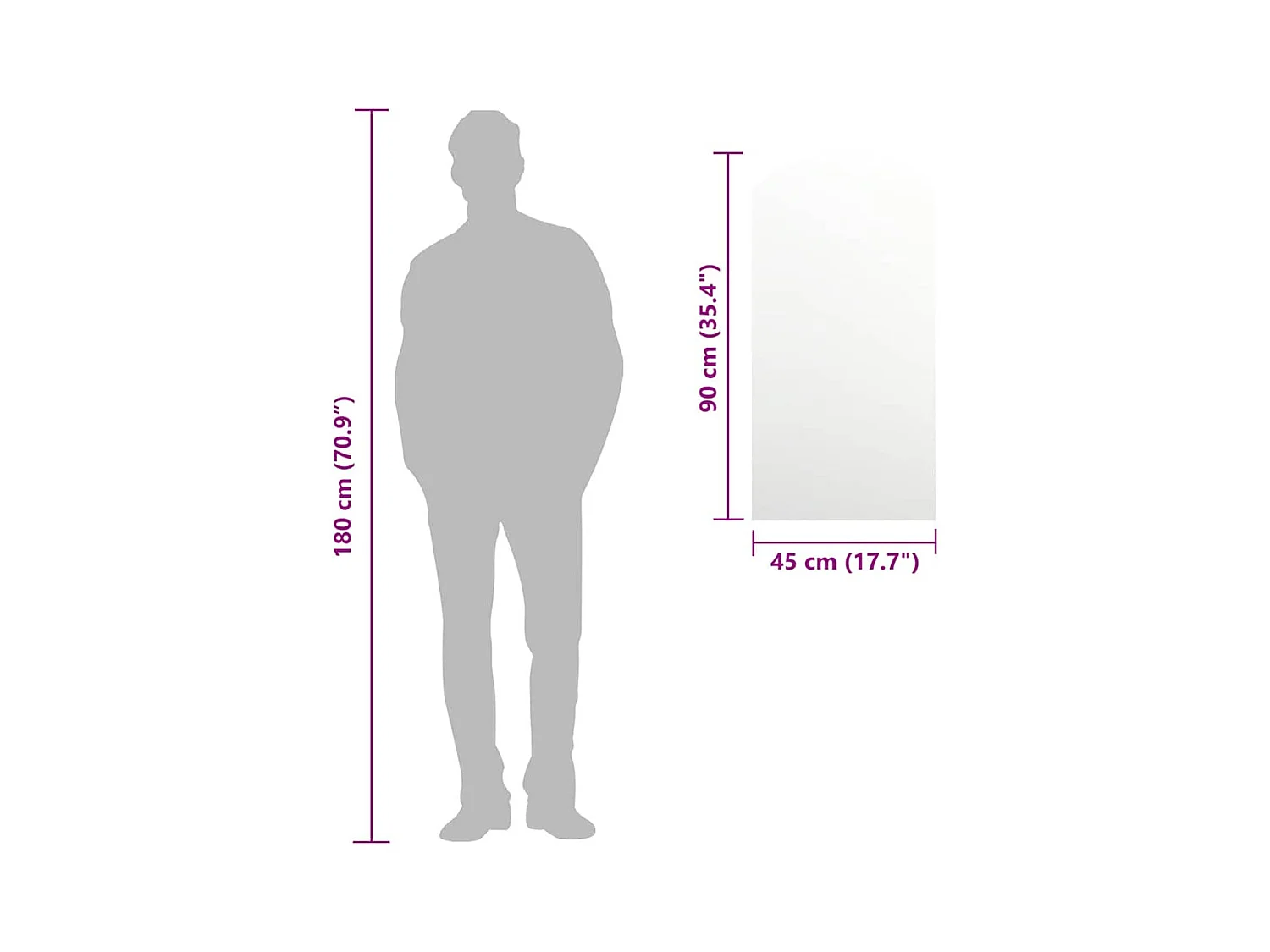 Espejo 90x45 cm Cristal