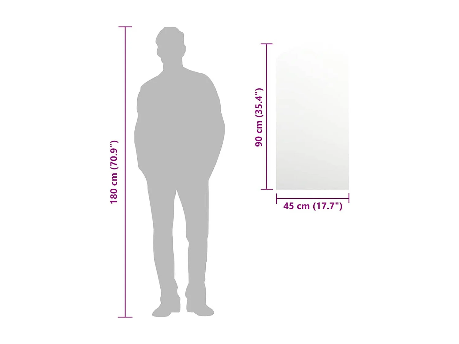 Specchio 90x45 cm Vetro