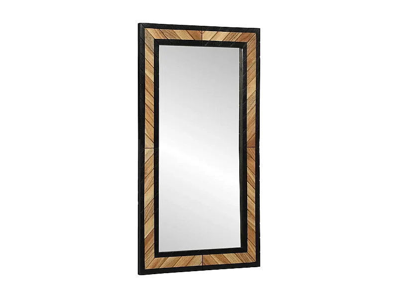Specchio nero e marrone 90 x 2 x 50 cm in legno massello di acacia