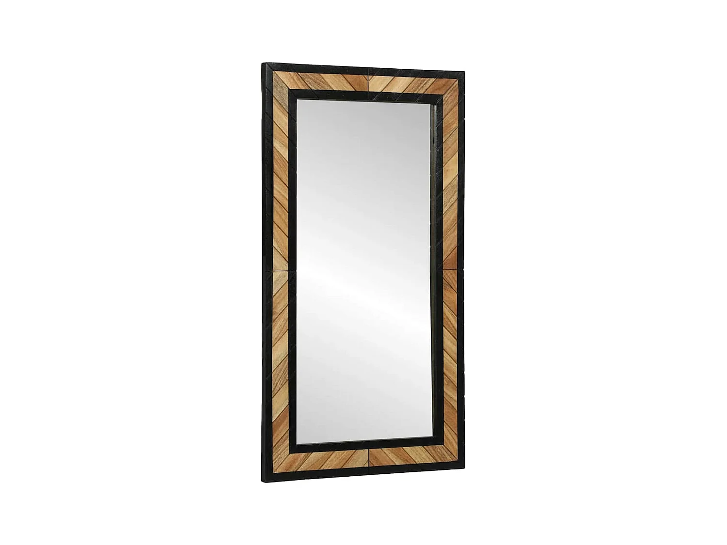 Miroir Noir et Marron 90 x 2 x 50 cm Bois massif d'acacia