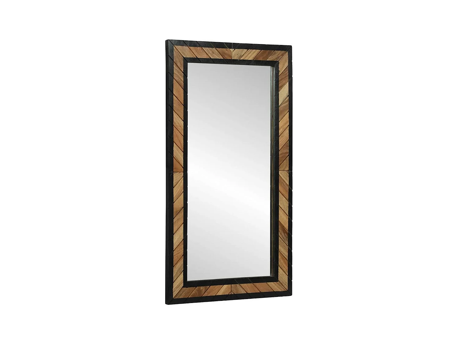 Miroir Noir et Marron 90 x 2 x 50 cm Bois massif d'acacia
