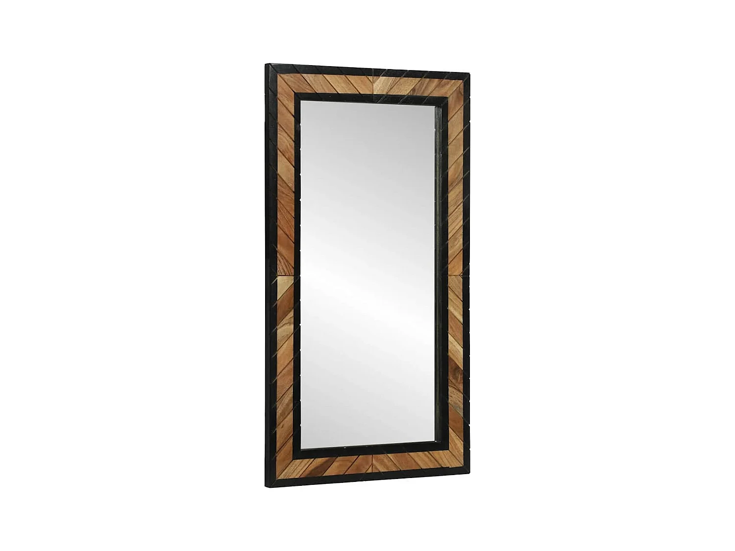Miroir Noir et Marron 90 x 2 x 50 cm Bois massif d'acacia