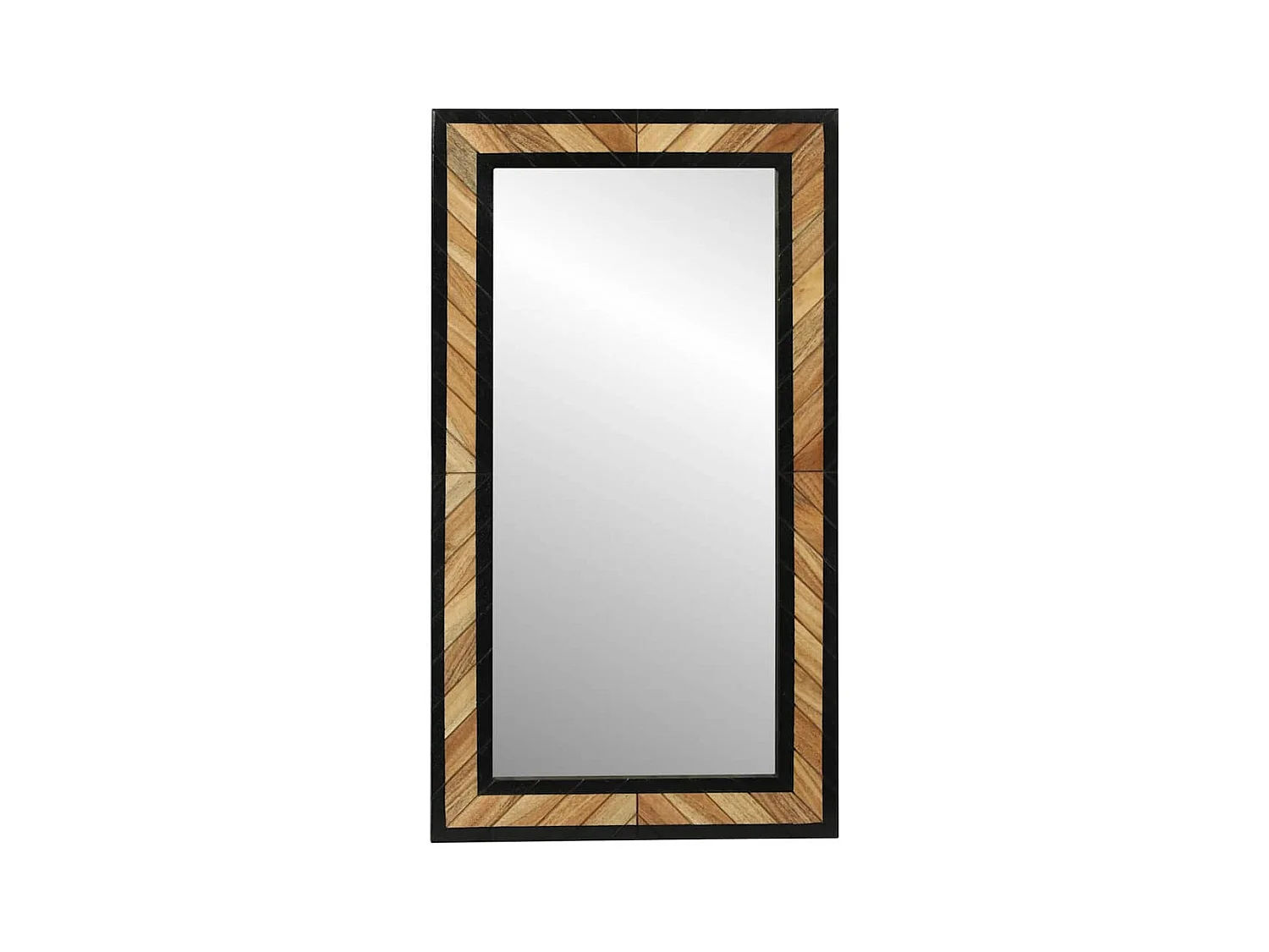 Miroir Noir et Marron 90 x 2 x 50 cm Bois massif d'acacia