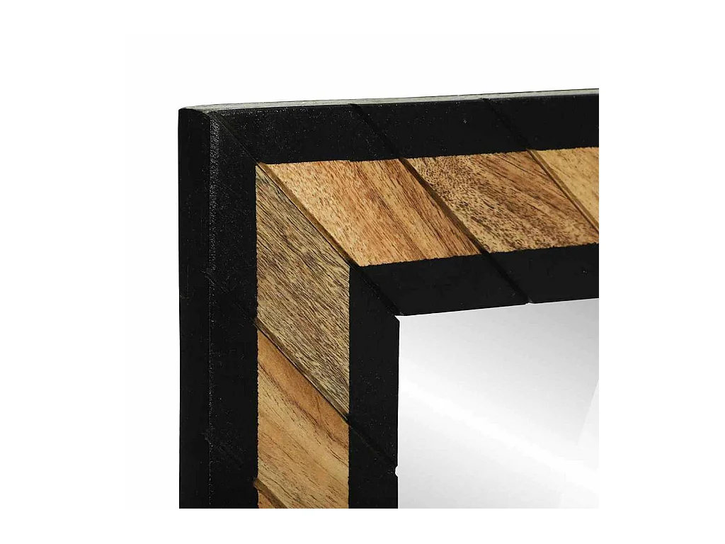 Miroir Noir et Marron 90 x 2 x 50 cm Bois massif d'acacia