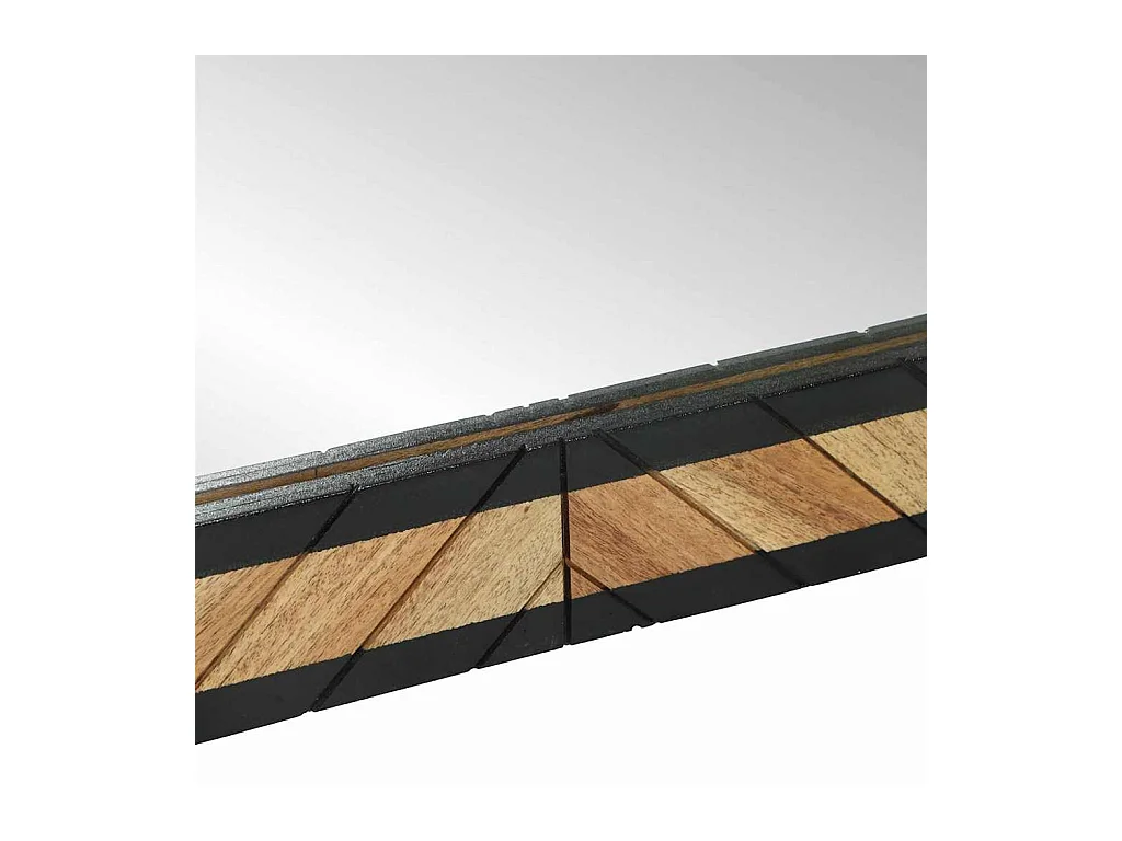 Miroir Noir et Marron 90 x 2 x 50 cm Bois massif d'acacia