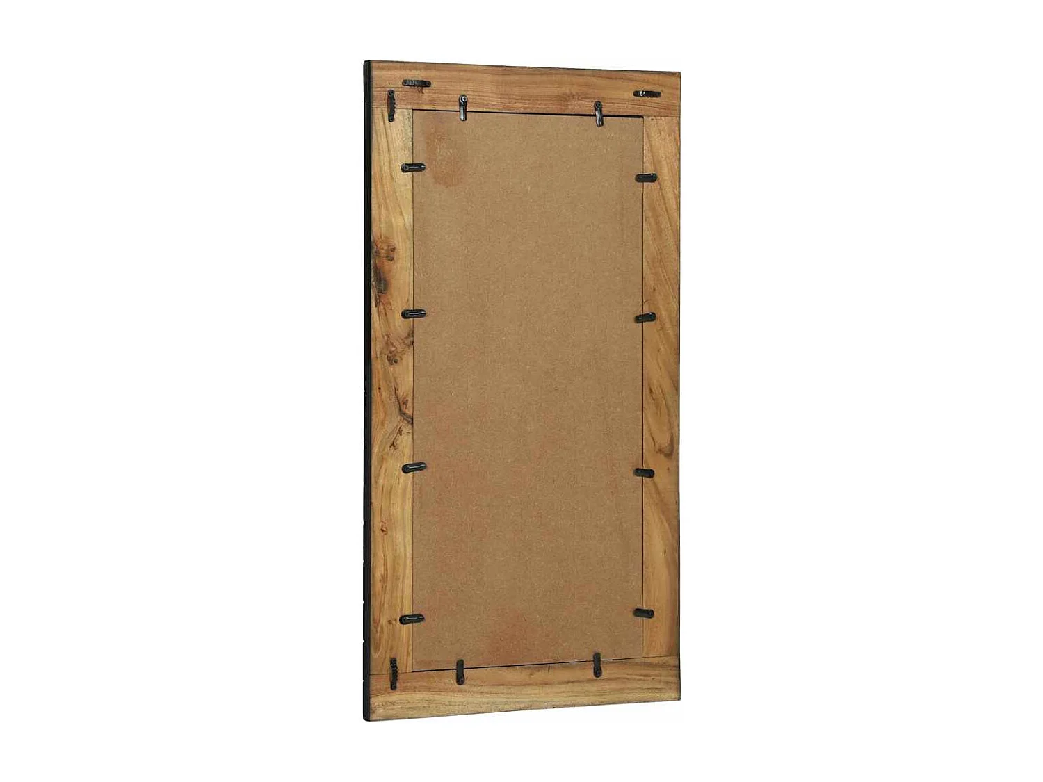 Espejo negro y marrón 90 x 2 x 50 cm Madera maciza de acacia