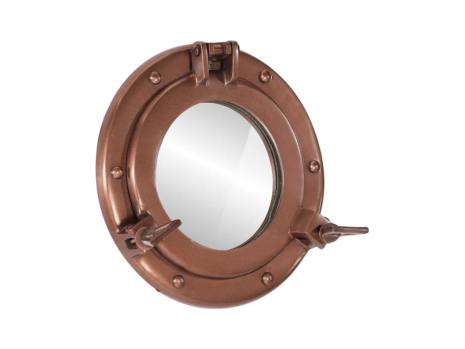 Miroir en forme de porthole mural Ø23 cm aluminium et verre