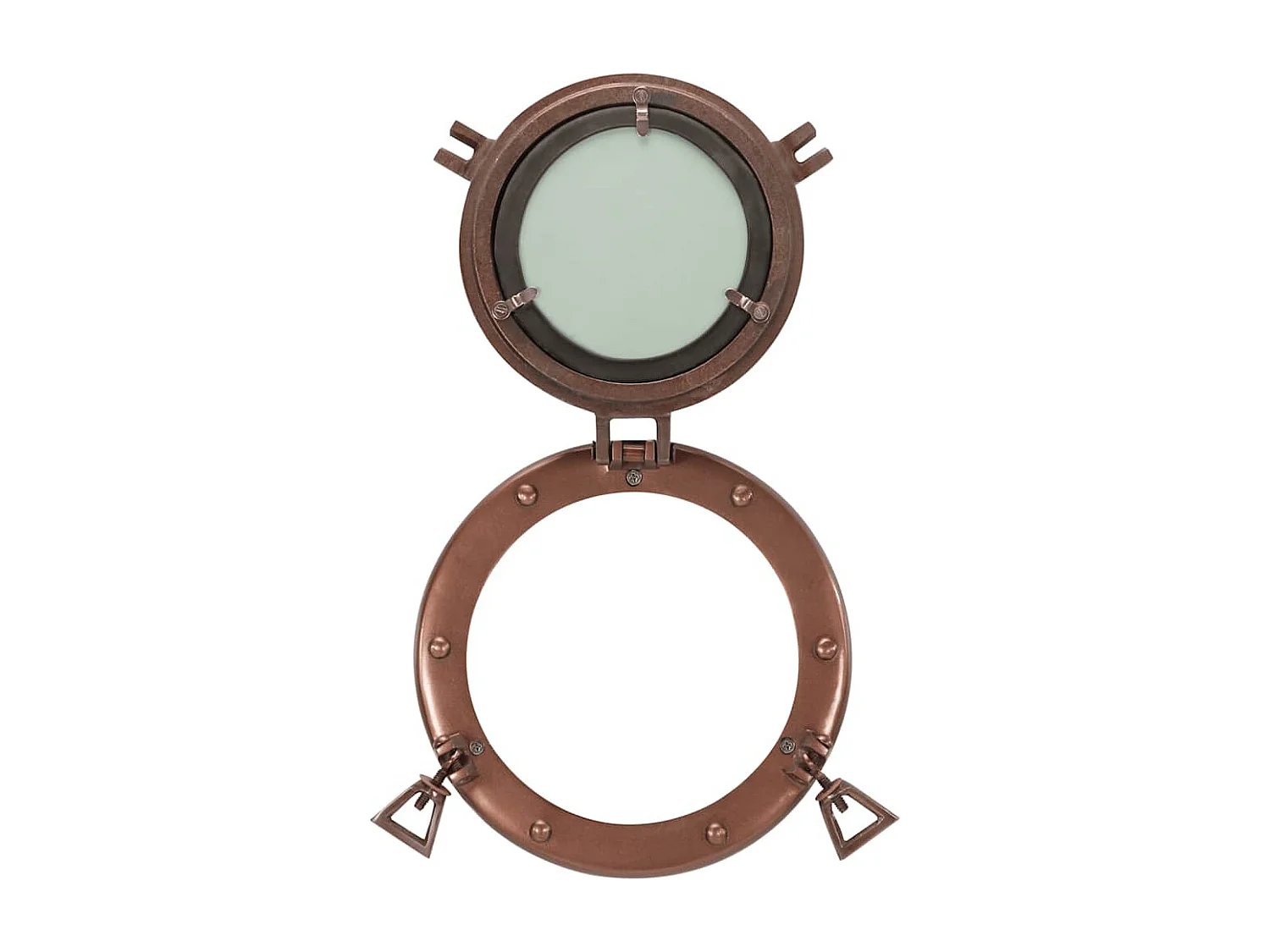 Miroir en forme de porthole mural Ø23 cm aluminium et verre